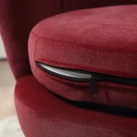 Poltrona a Conchiglia, Poltroncina Vintage, Poltroncina da Camera e Salotto, Design Elegante, con Schienale Alto, 76x67x74cm, Rosso Scuro