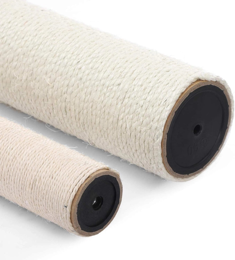 FEANDREA Tiragraffi, Albero per Gatti con Piazzola XXL in Peluche, Ampia Casetta e Cuccia Rotonda, unità Mobile, Spesse Colonne Completamente Rivestite in Corda Sisal, Stabile, Grigio Chiaro PCT01W