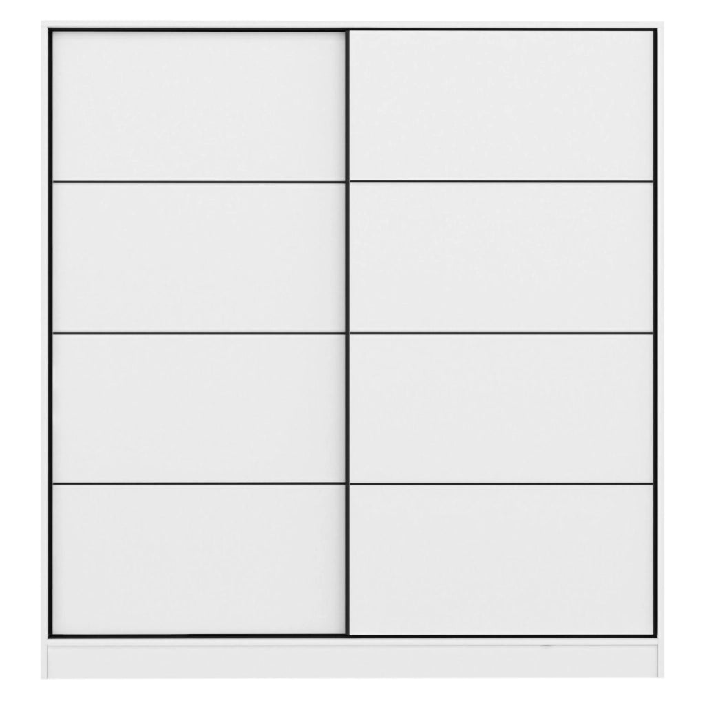 Armadio Camera da Letto Cuvio, Guardaroba 2 Ante Appendiabiti, 180x190h cm Bianco
