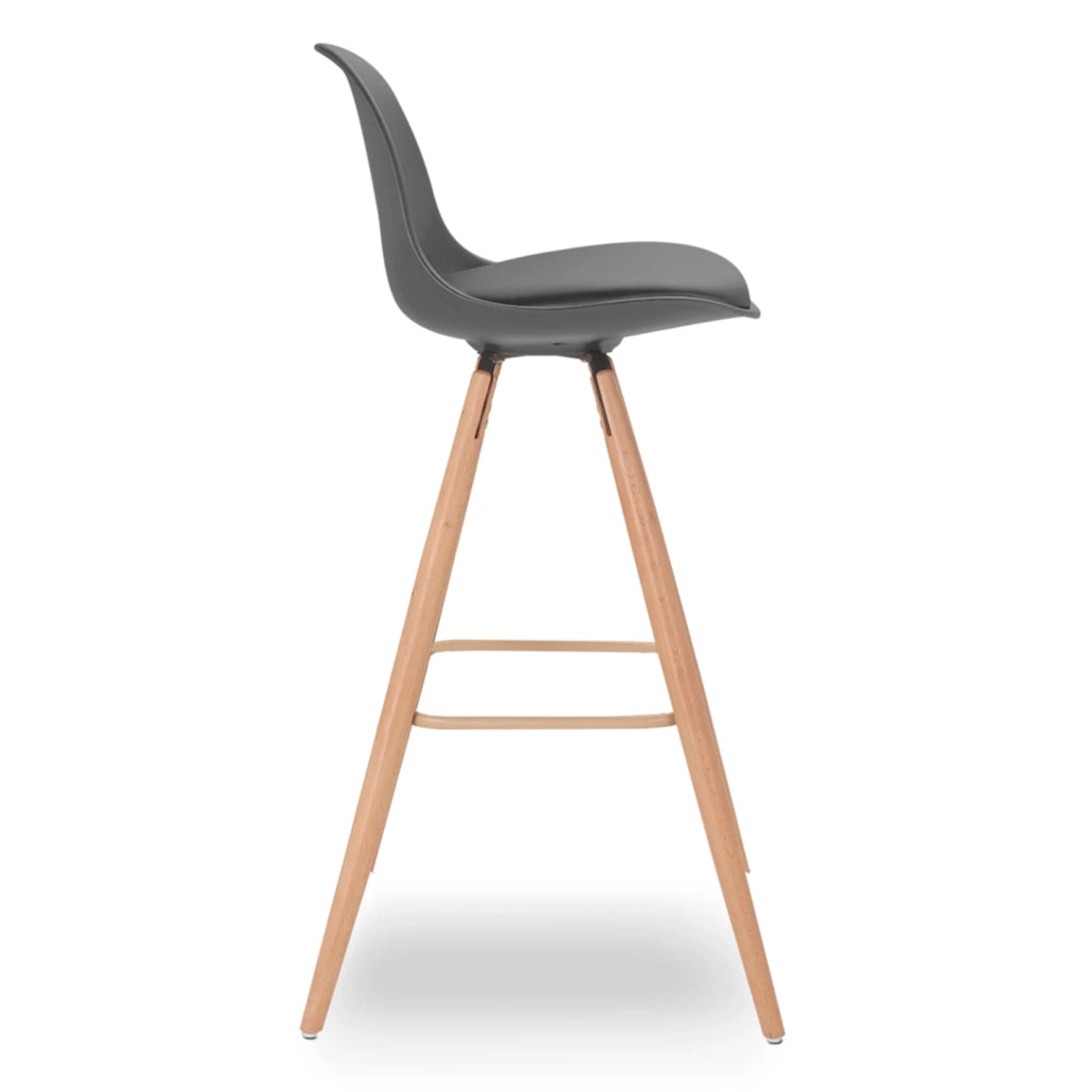 IDMarket - Set di 4 sgabelli da bar SARA grigio scuro, grigio chiaro, bianco e blu anatra
