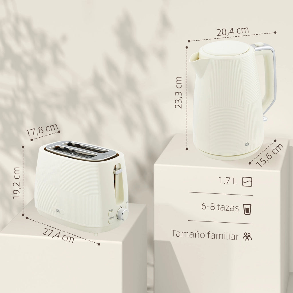 Bollitore Elettrico 2200W 1,7L e Tostapane 2 Fette ¨C Zephmum ¨C 2200W 1,7L