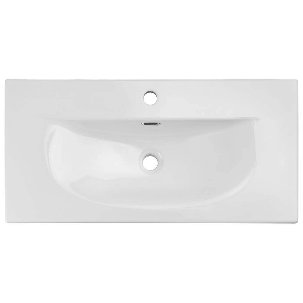 Mobiletto Sottolavabo NEWPORT a 2 Cassetti con Lavabo 80x57x39 cm - Effetto Rovere [en.casa]