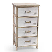 CASSETTIERA HOME IN LEGNO CON 3 CASSETTI 40X29XH73 CM CM BIANCO E LEGNO NATURAL