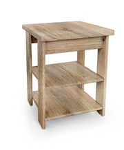 TAVOLINO DA CAFFÈ IN LEGNO CON 3 RIPIANI  40X40X50CM  COLORE ROVERE