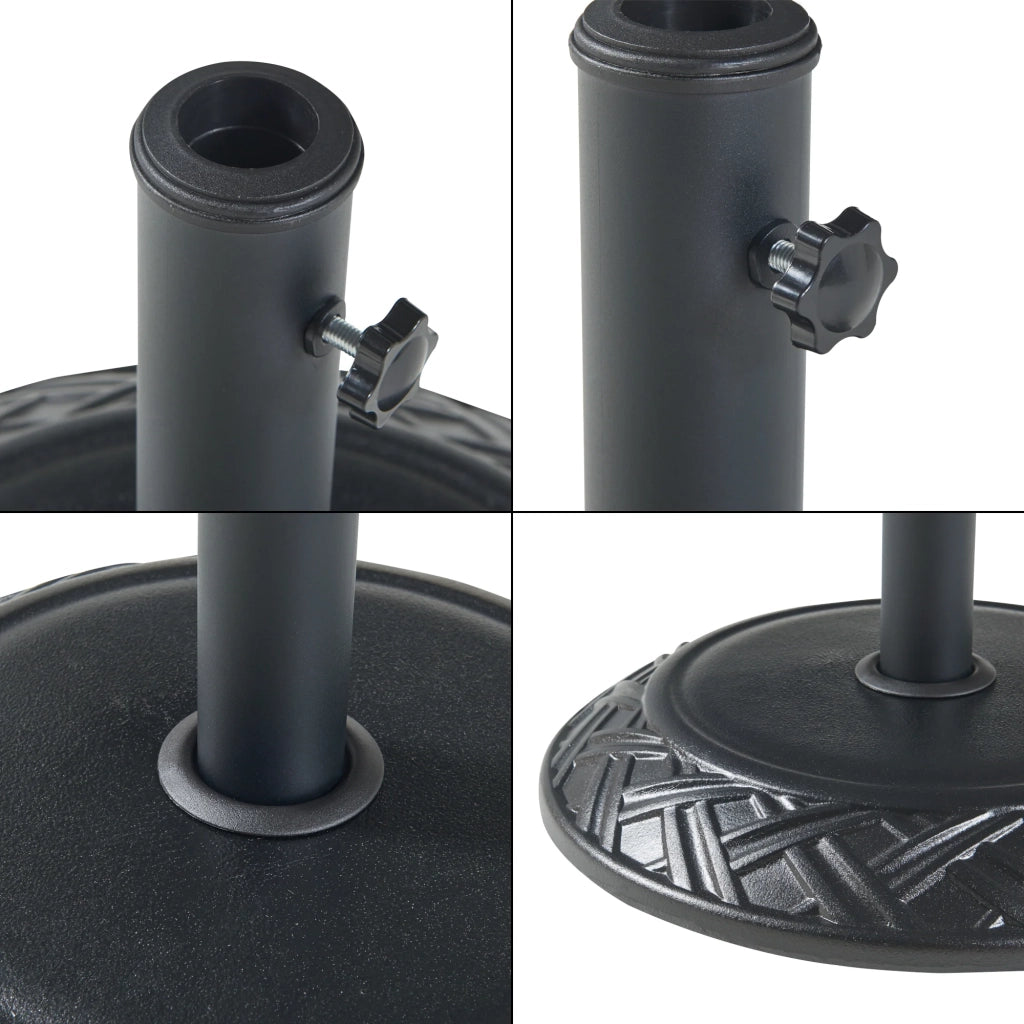 Base per ombrellone da giardino con adattatori 37 / 42 / 52 / 58 mm ferro nero 03_0010253