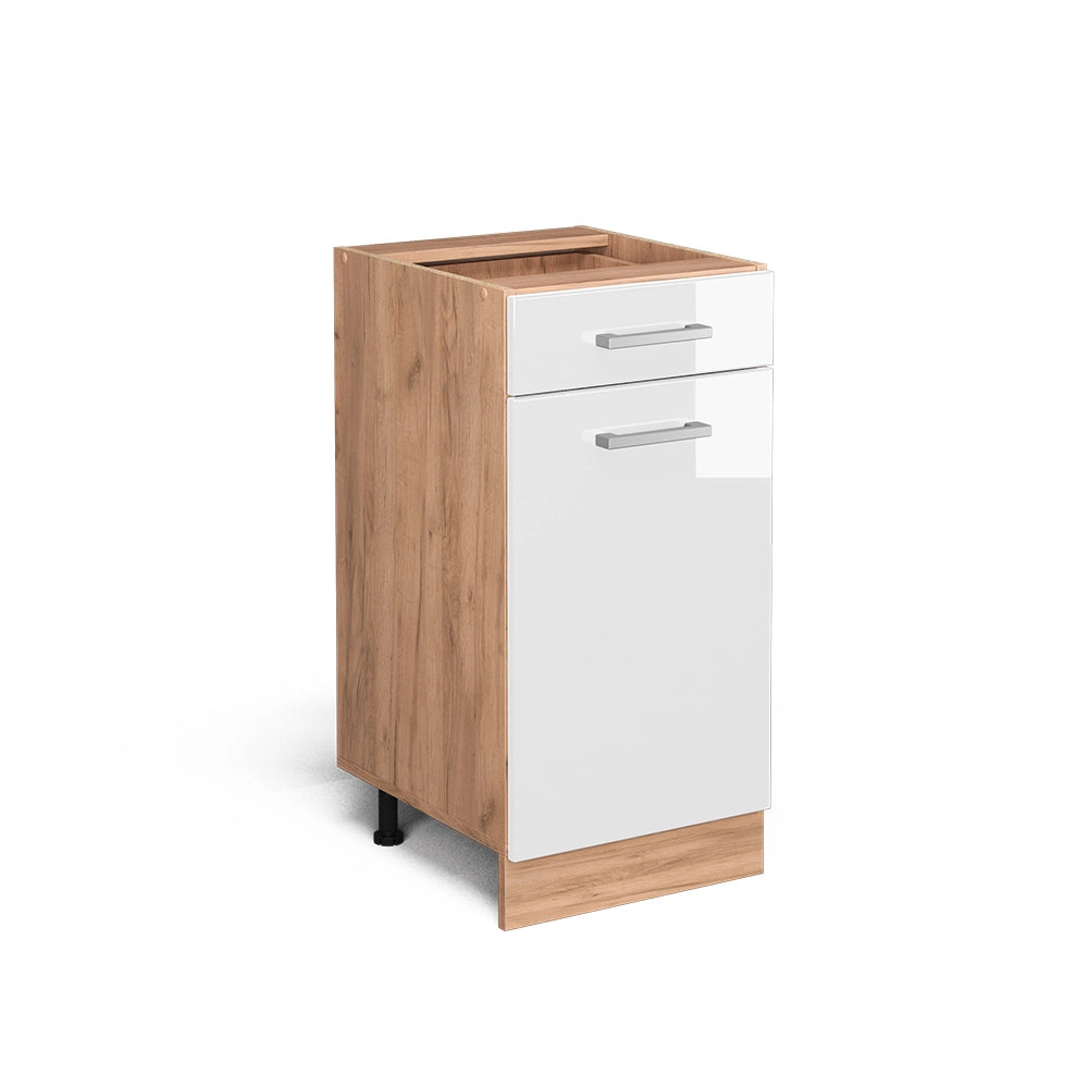 Vicco Mobiletto base per cucina Bianco lucido 40 cm senza piano di lavoro