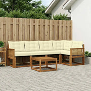 Set di divani da esterno con cuscino 6 pcs Naturale e Crema