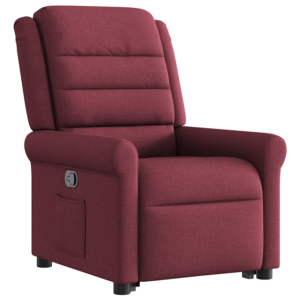Poltrona Alzapersona Reclinabile Rosso Vino in Tessuto 3303317