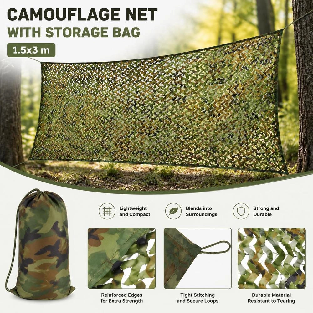 Camouflage Net With Storage Bag 1.5x3 M