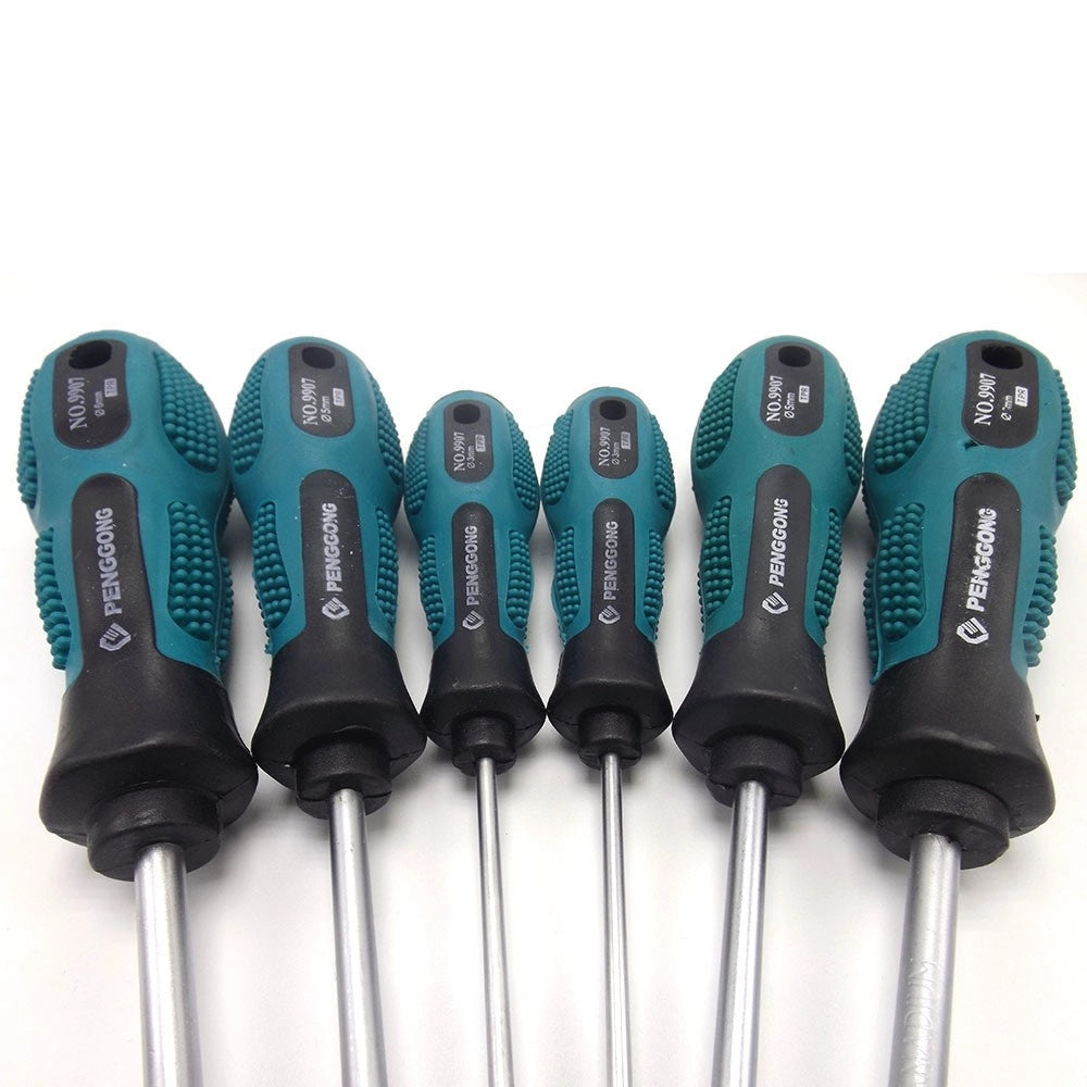 Trade Shop - Set Kit 7 Cacciaviti Cacciavite Con Manico Ergonomico Punta A Stella A Taglio -