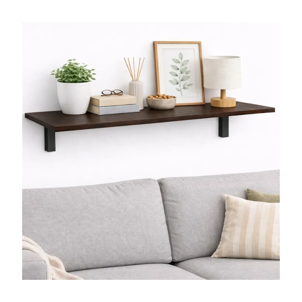 Mensola da Muro da appoggio in Legno nobilitato spessore 1,8 cm in colore Wenge 90x60 cm