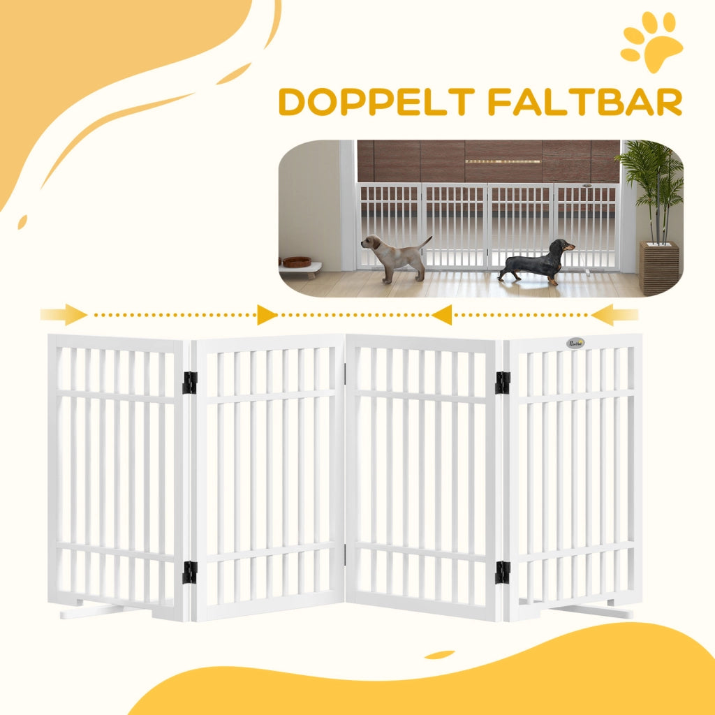 Cancello per cani pieghevole ¨C zephmum ¨C 183x24.5x61 cm bianco