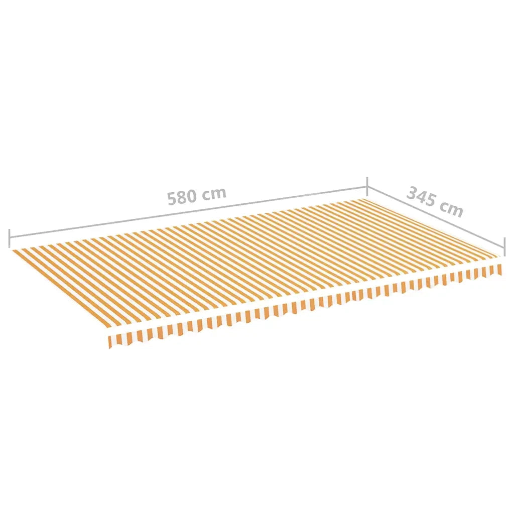 Tessuto di Ricambio per Tenda da Sole-Ricambio telo per tenda da sole Giallo e Bianco 6x3,5 m