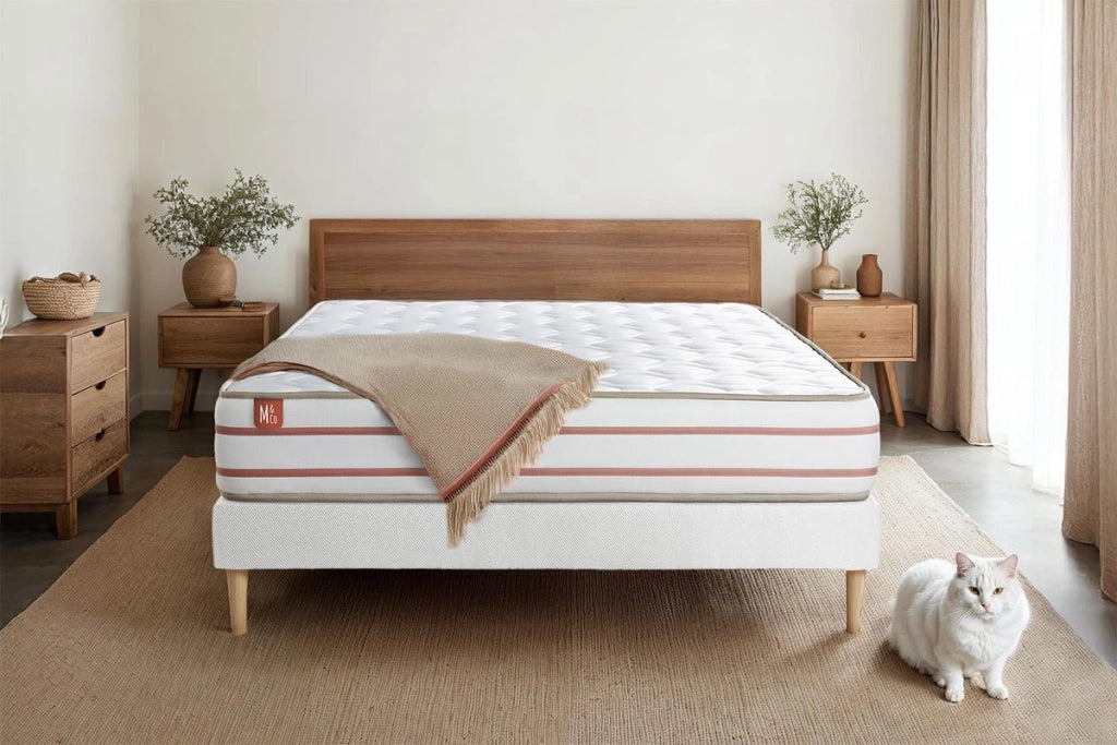 Pacchetto letto completo - Materasso 200x200cm + Box spring con doghe (kit) + 2 cuscini + Piumino - Le Doux