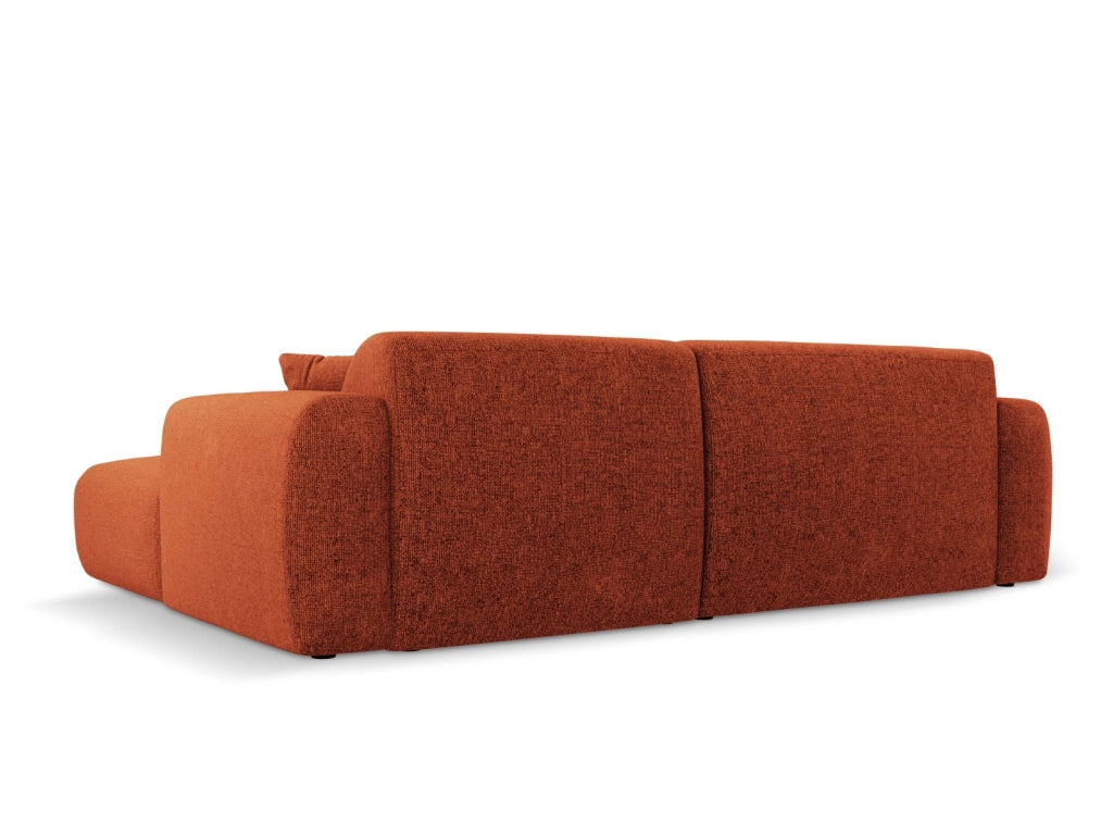 Cosmopolitan Design - Divano angolare sinistro "Nolio" 4 posti in ciniglia terracotta 