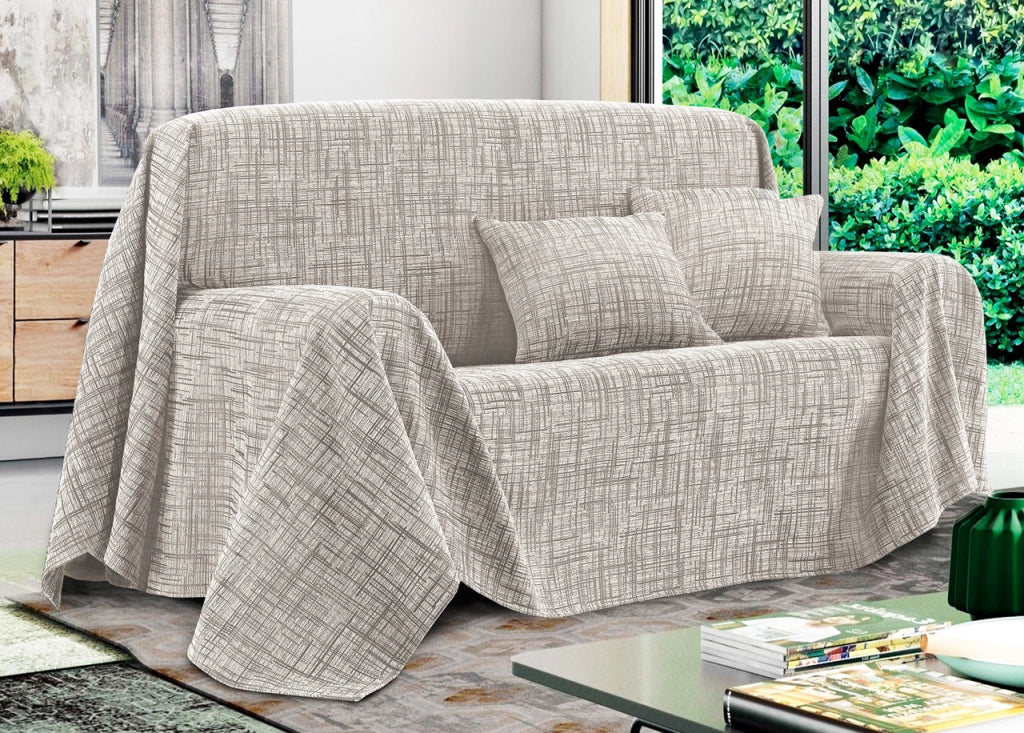 Telo Arredo Copridivano Multiuso Copritutto Misto Cotone Modello Multirighe - 300x260 - Lino