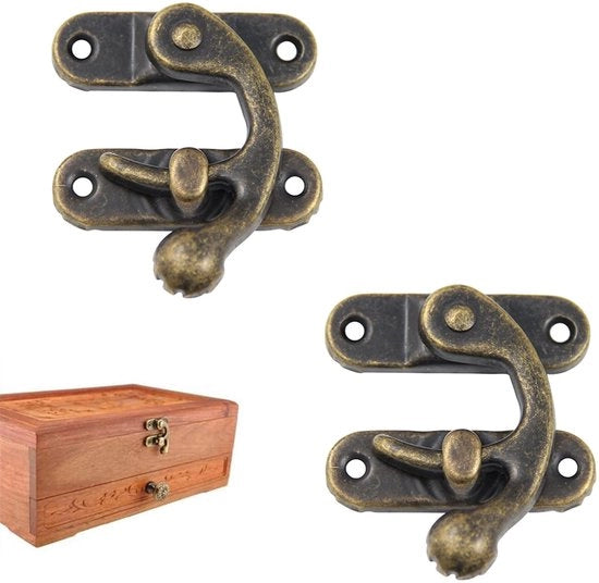 Chiusura a Viti in Bronzo Antico per Scatole in Legno, Set da 2