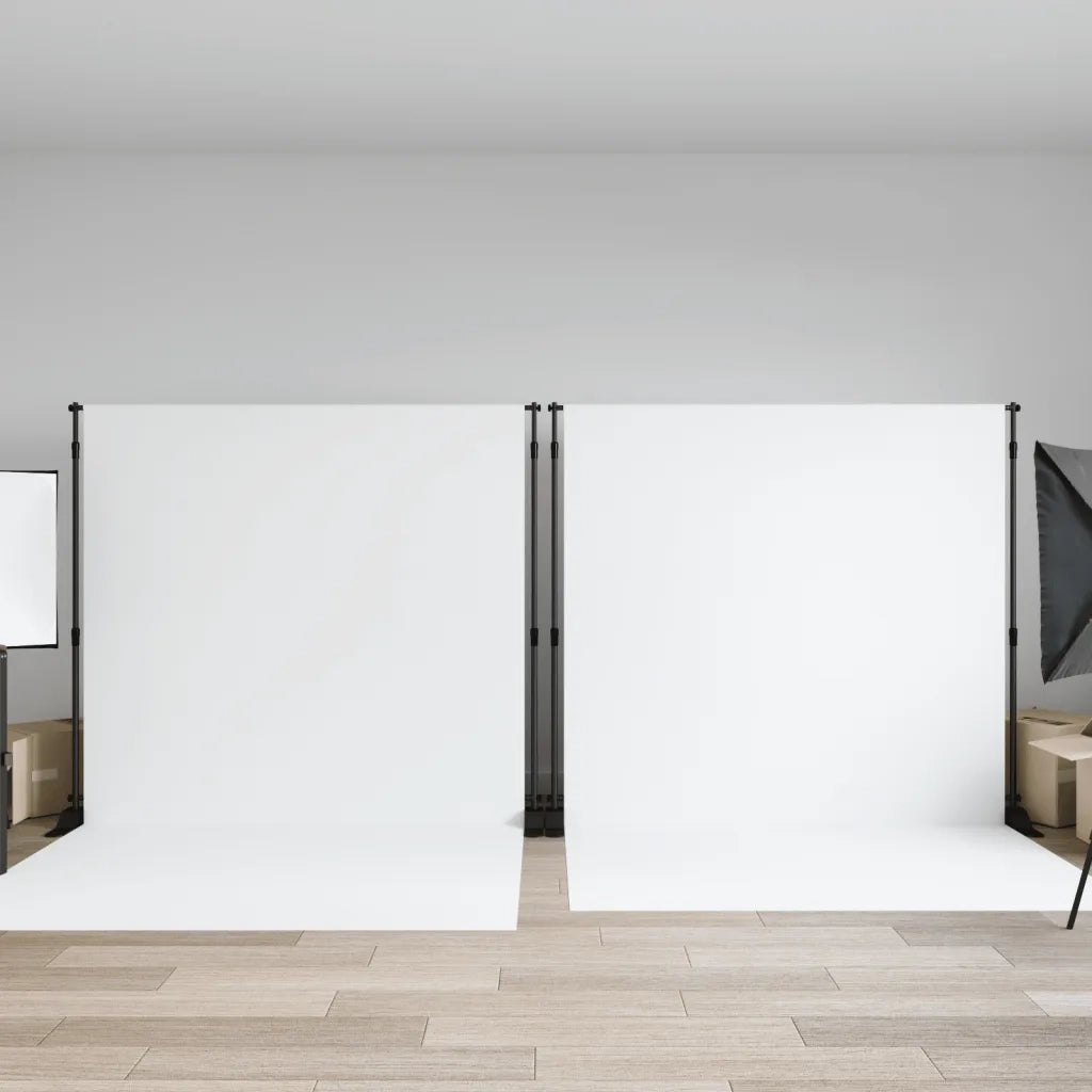 Supporti per Fondali 2 pz Neri 305x243 cm in Acciaio 3187467