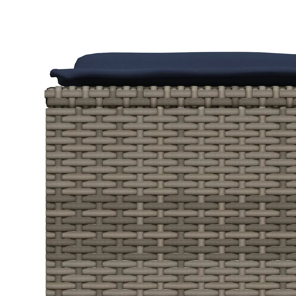 Sgabelli da giardino con Cuscini 4 pz in Polyrattan Grigio 368369