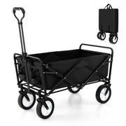 Carrello da giardino pieghevole e richiudibile, Carrello da campeggio e spesa quotidiana  resistente con manico Nero-Attrezzatura da campeggio