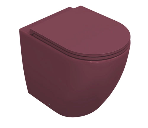 Sanitari filomuro opaco INFINITY: vaso, bidet, copriwater soft-close - Bordeaux Opaco