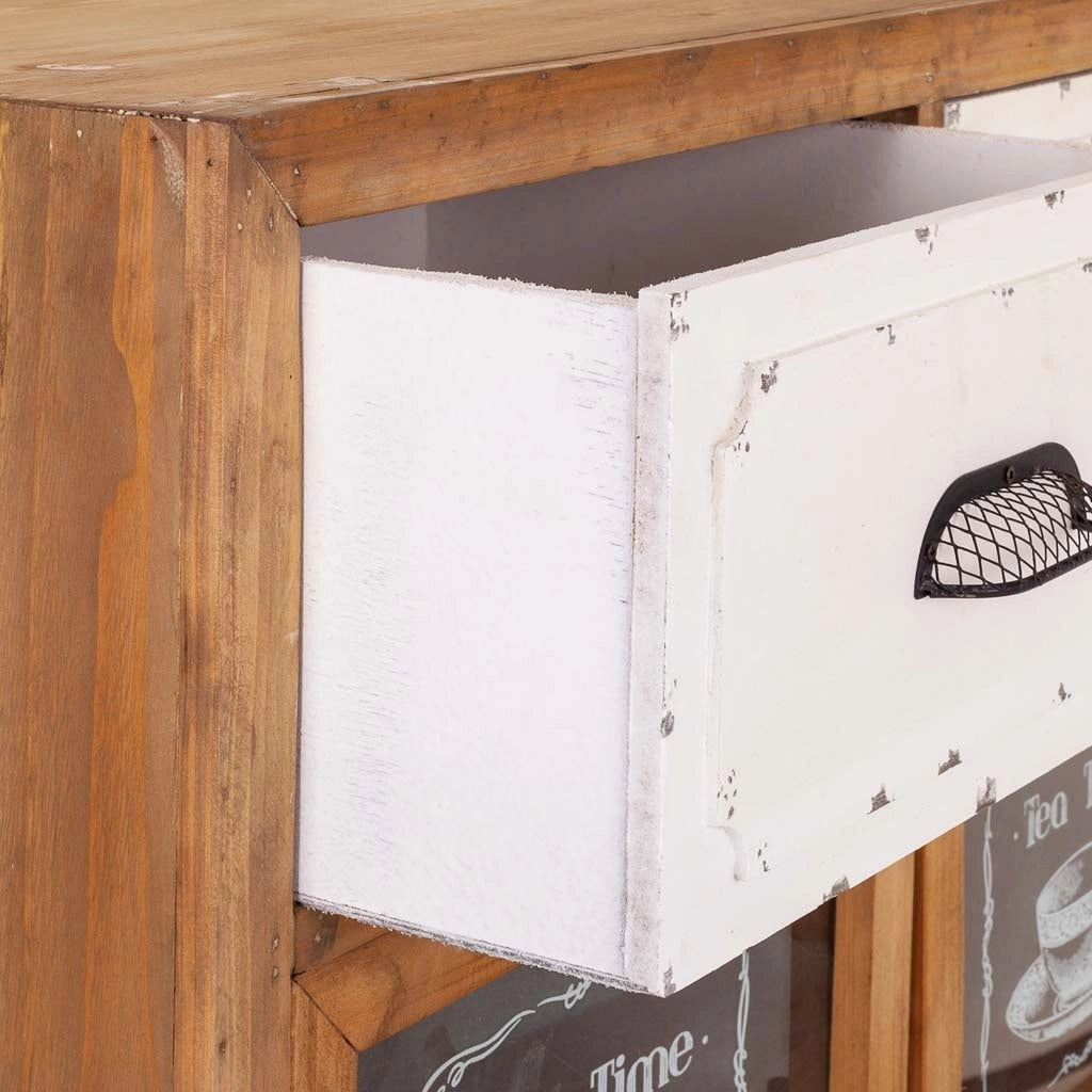 Mobile da ingresso in legno e metallo marrone 80x36,5x91h