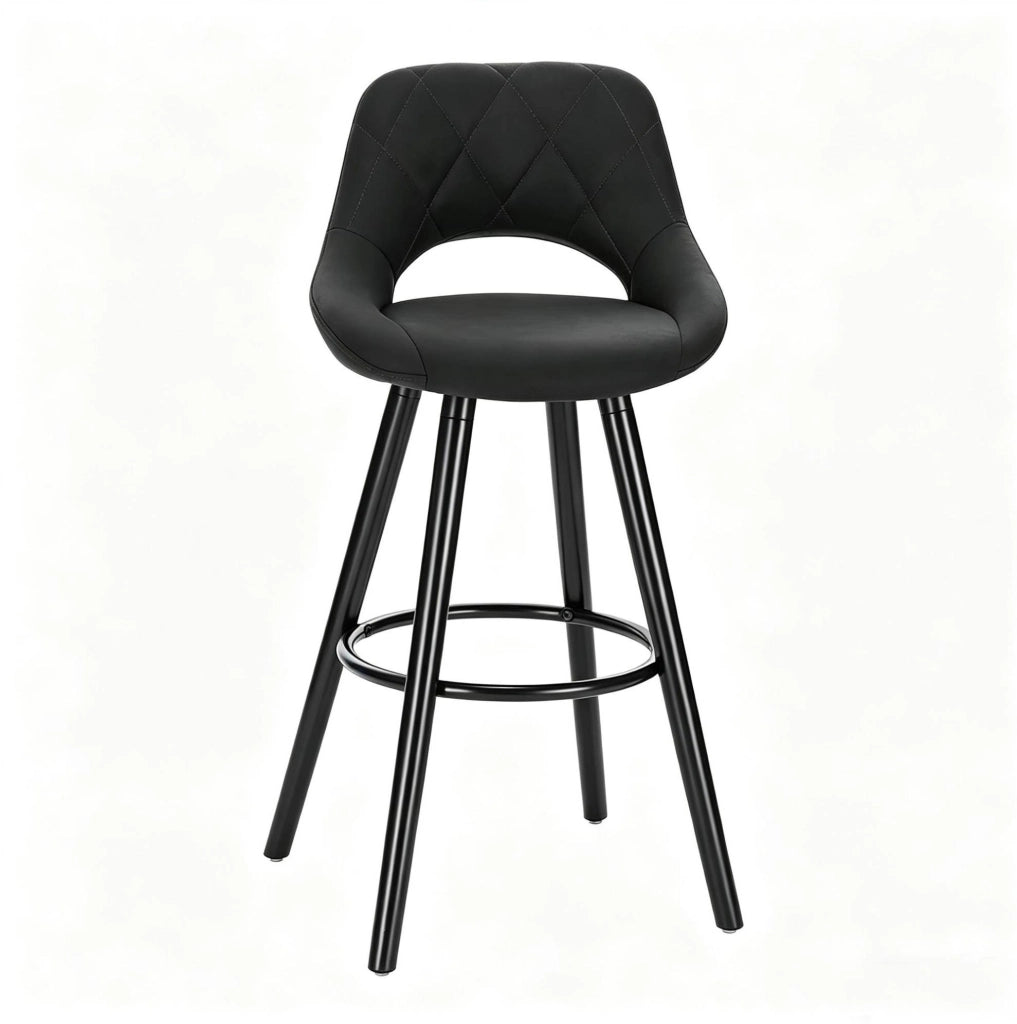 Sgabello bar con schienale, seduta ergonomica e base in legno massiccio
