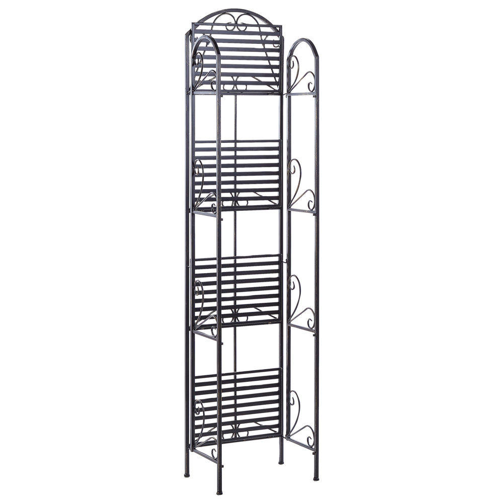 Scaffale Stile Vintage per Bagno Struttura in Metallo nero con 4 Ripiani