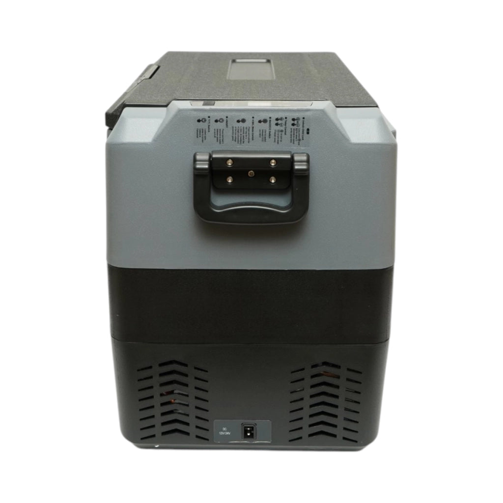 Frigorifero per auto 45L con compressore 12V-24V-220V, 60W, display LCD, doppia zona di raffreddamento, USB 630x390x490mm
