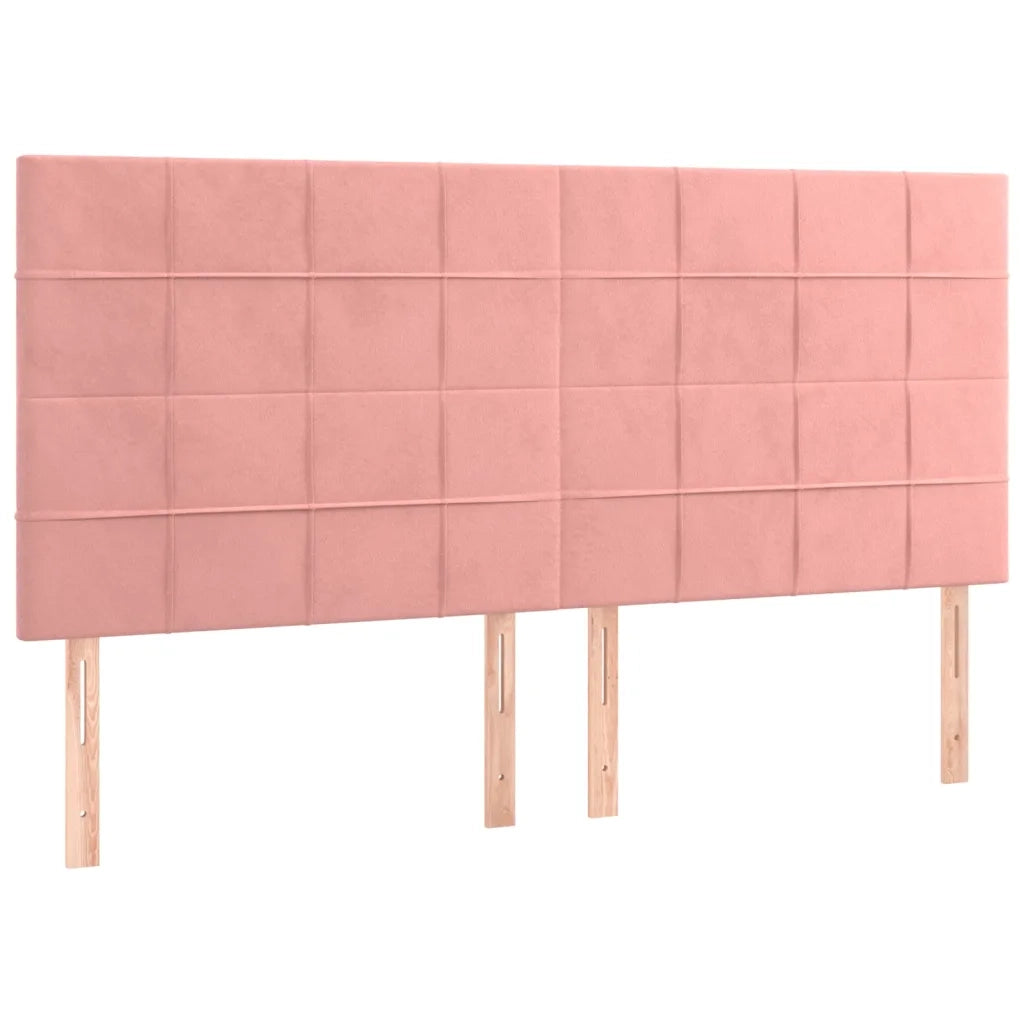 Giroletto a Molle con Materasso Rosa 180x200 cm in Velluto