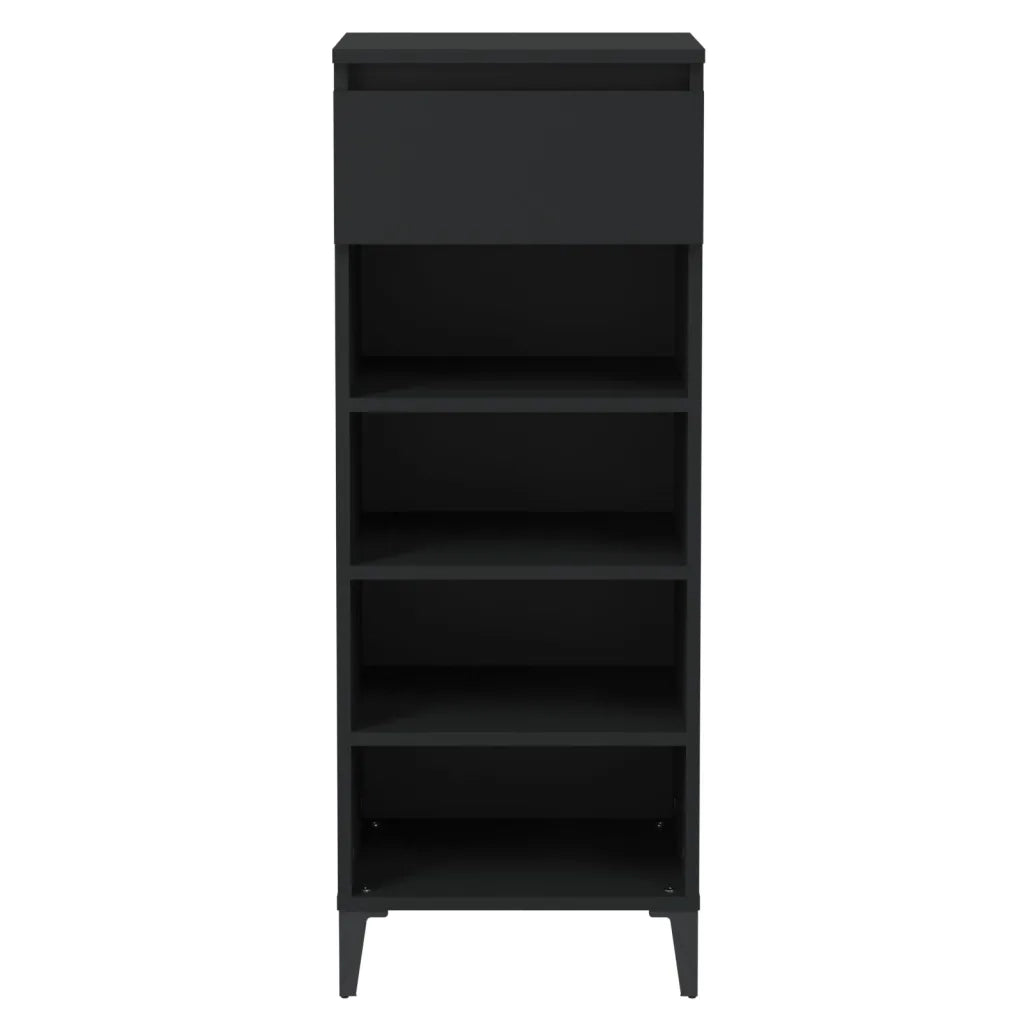 Scarpiera-Scaffale per scarpe Nera 40x36x105 cm in Legno Multistrato 888954