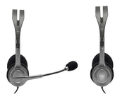 Cuffie Cablate Stereo Logitech H110 con Microfono a Cancellazione del Rumore Doppio Jack 3.5mm Archetto Regolabile per PC Desktop Smart Working e DAD Grigio