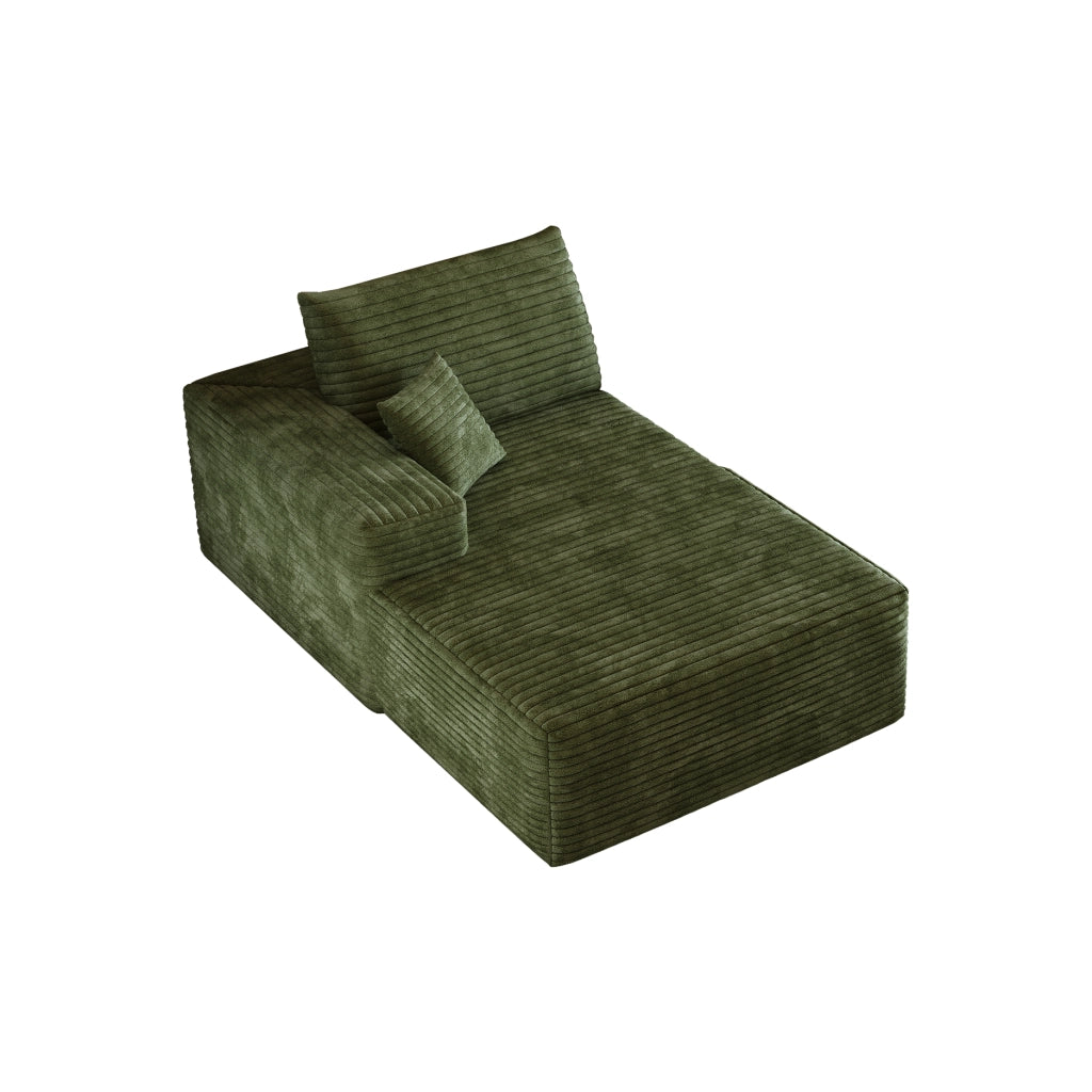 DIVANO ANGOLARE CON CHAISE LONGUE REVERSIBILE VERDE IN TESSUTO