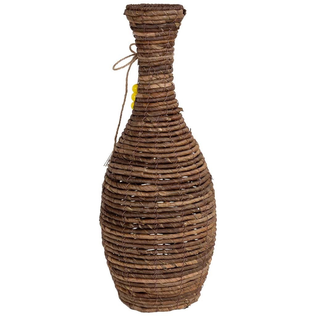 Vaso in foglia di banano naturale marrone, D21,5x57h cm