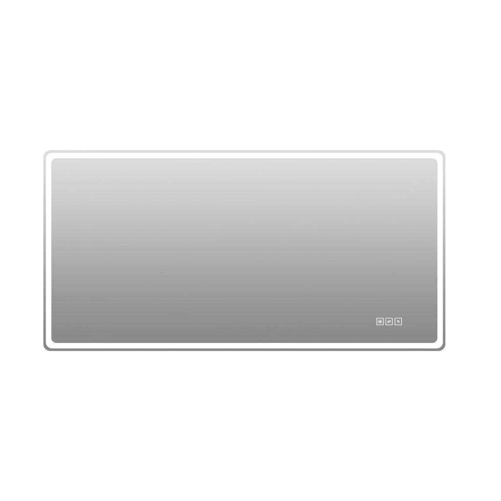 SPECCHIO DA BAGNO LED 60x120 cm Senza Cornice Argento Vetro e Metallo