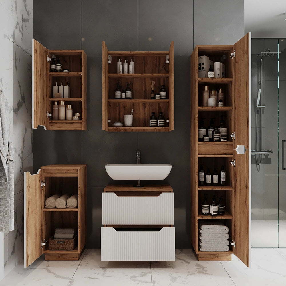 Vicco mobile bagno Rovere/bianco a strisce 20 x 72.6 cm