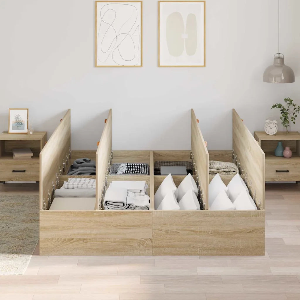 Struttura letto con contenitore Rovere Sonoma 160 x 200 cm 3335391