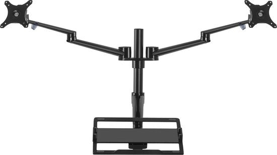 Monitorhouder periférico per due schermi da 17-32 pollici con supporto per laptop