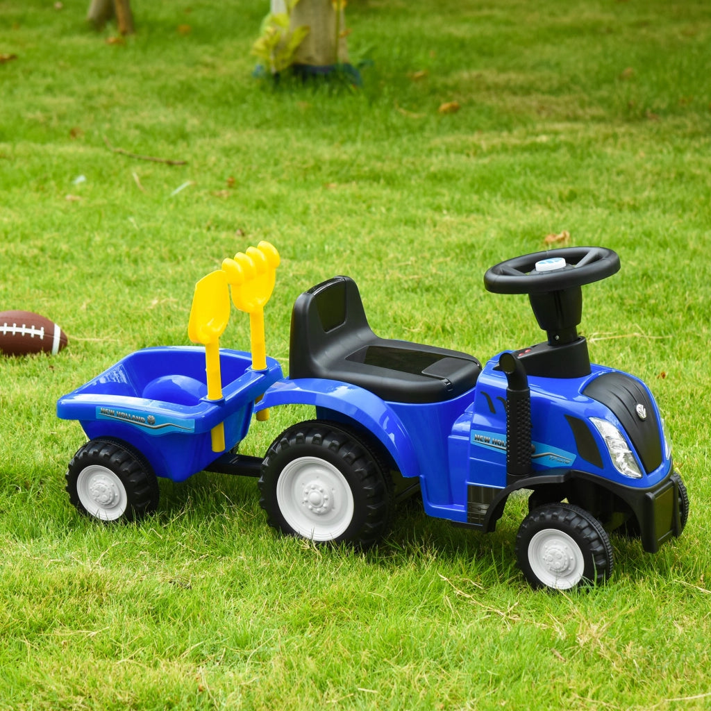 Trattore con Rimorchio e Attrezzi per Bambini ¨C zephmum ¨C Blu, LED, Klaxon