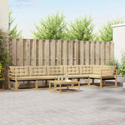 Set di divani da esterno 7 pcs Bianco e Beige 79 x 79 x 37 cm