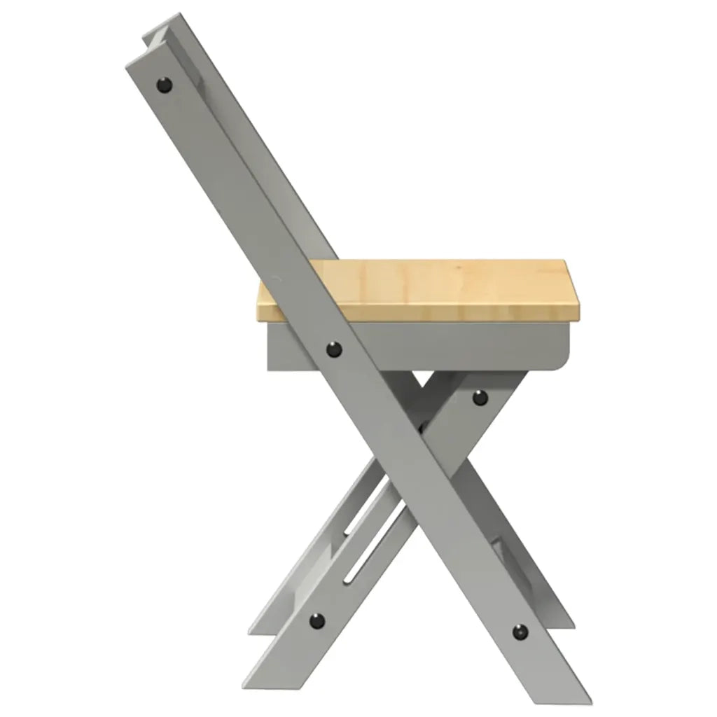 vidaXL Sedie da Pranzo Pieghevoli 4 pz Corona Grigie in Legno di Pino