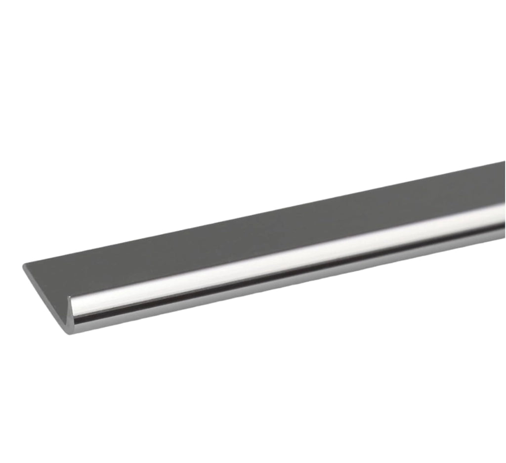 PROFILO UNGHIETTA IN ALLUMINIO- - mm.18 mt.2 argento lucido - 5 pezzi