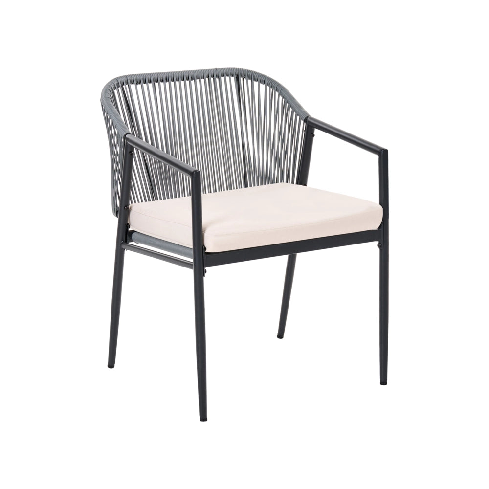 Set da Giardino Nero in Rattan PE 4 Posti Cuscini in Tessuto con Rivestimenti Sfoderabili Struttura in Acciaio Poltrone Divano Tavolino Moderno Arredo da Esterno