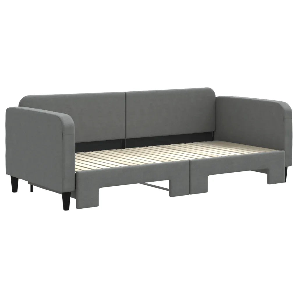 Divano Letto con Letto Estraibile Grigio Scuro 90x200cm Tessuto 3196817