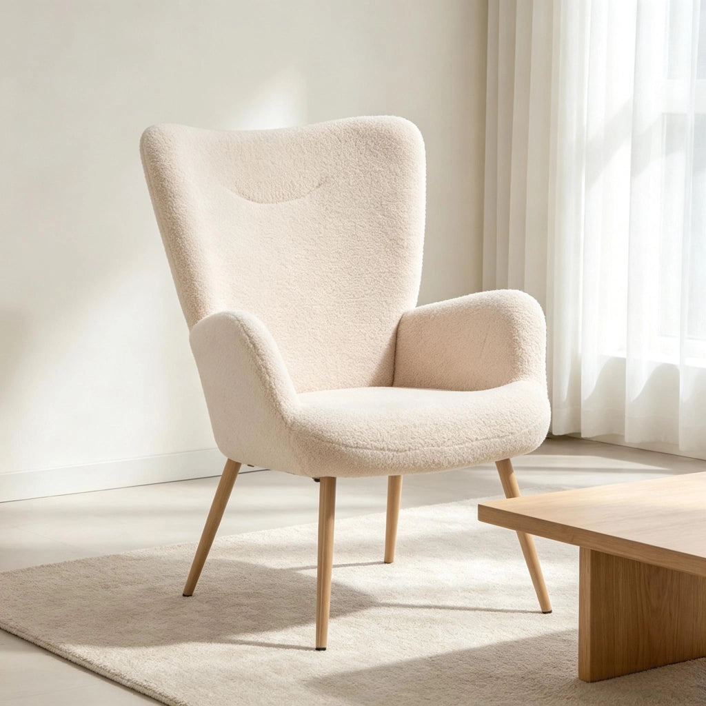 POLTRONA in tessuto Frottee beige 71x74x97,5 cm