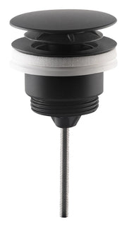 Piletta universale clic clac in ottone nero opaco per lavabo e bidet TEA