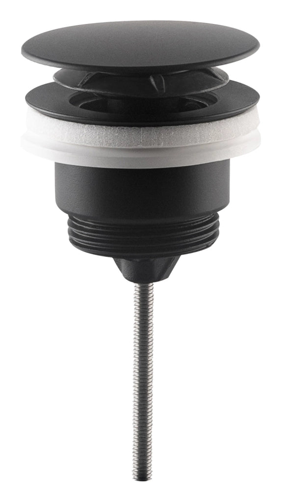 Piletta universale clic clac in ottone nero opaco per lavabo e bidet TEA