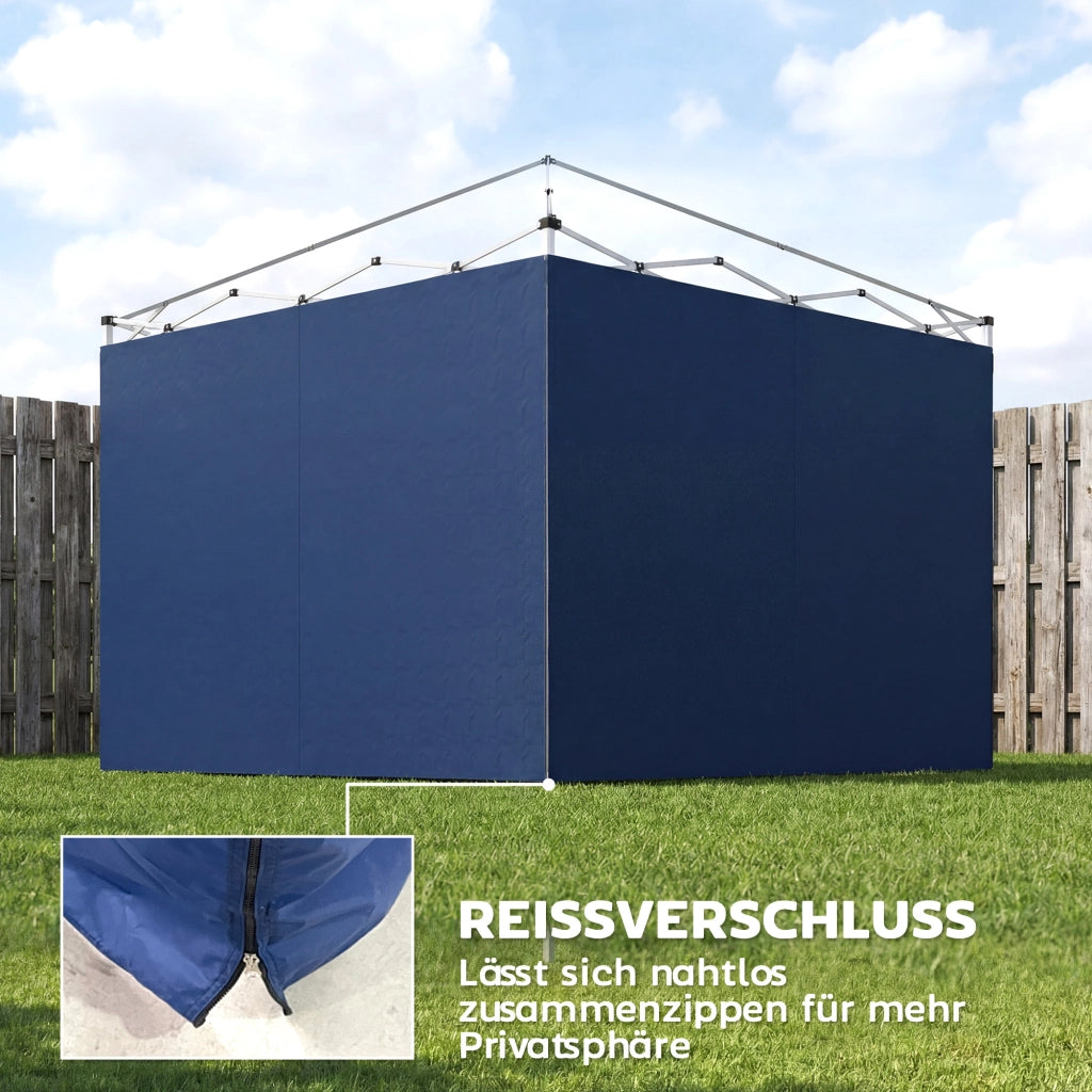 Set 3 Pezzi Fiancate con Cerniera per Gazebo 3x3 m ¨C zephmum ¨C Blu Scuro