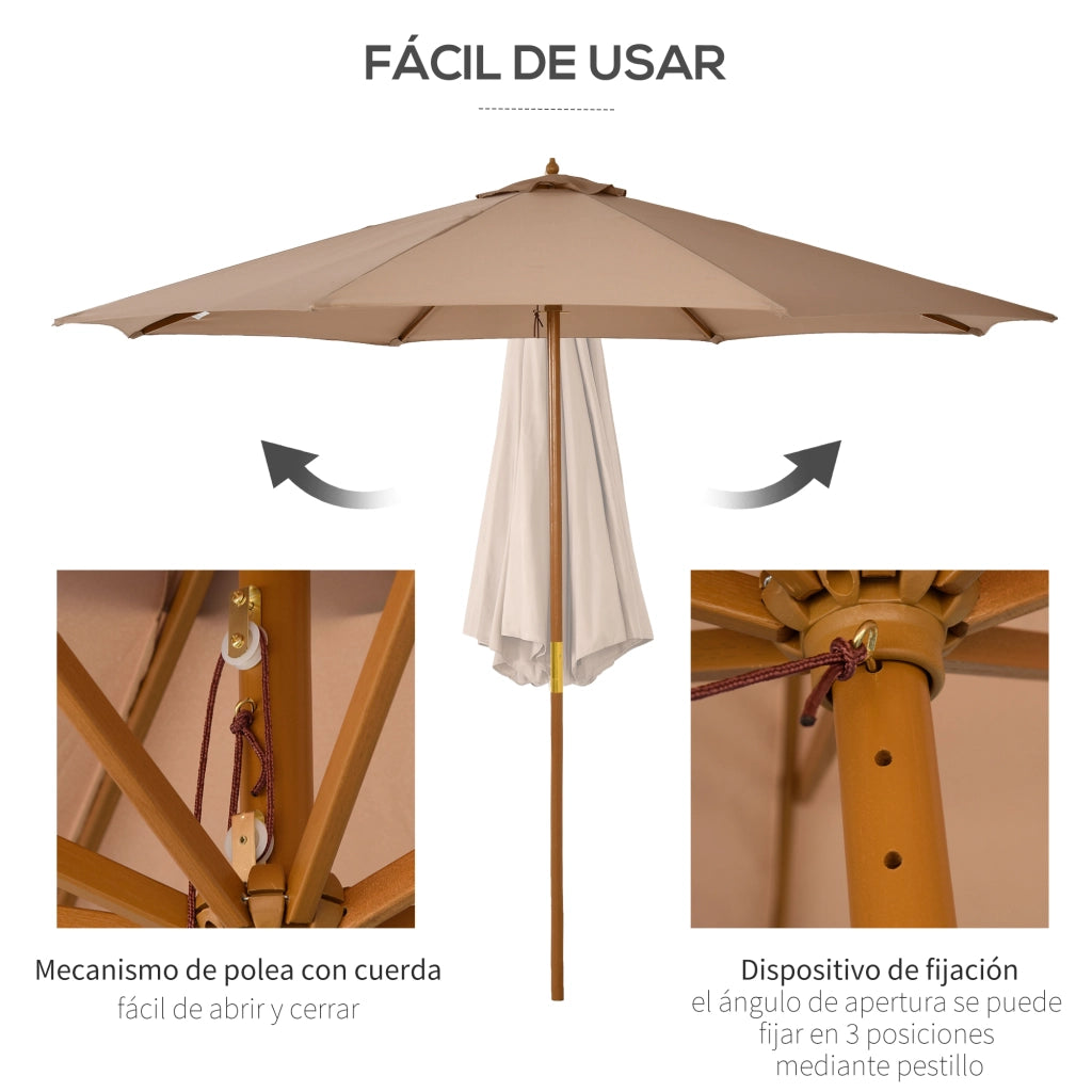 Ombrellone da giardino ¨C zephmum ¨C caqui legno ?300 cm