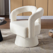 Poltrona Girevole Tonda Imbottita ¨C MINIMAL ¨C Tessuto Beige